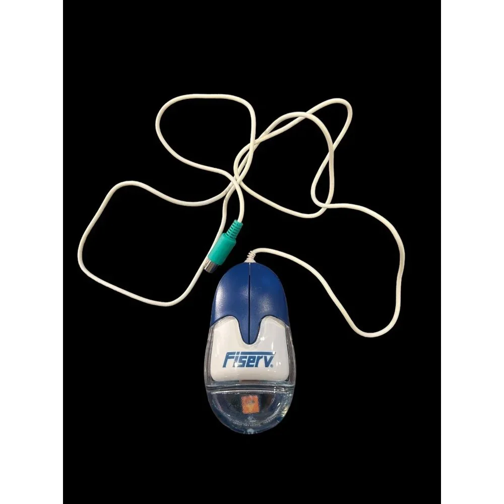 Rare Vintage AQUA Water Ball Mouse PS2 Digital Investor FISERV *UNTESTED‎